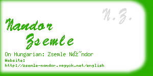nandor zsemle business card